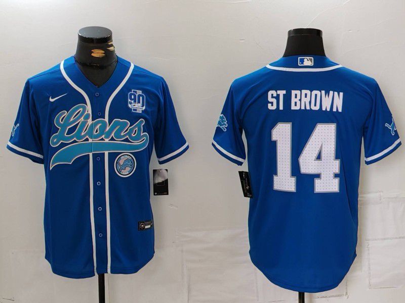 Men Detroit Lions #14 ST Brown Blue Second generation joint name 2024 Nike Limited NFL Jersey style 8155->san diego padres->MLB Jersey